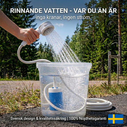Portabel vattenpump med slang & munstycke